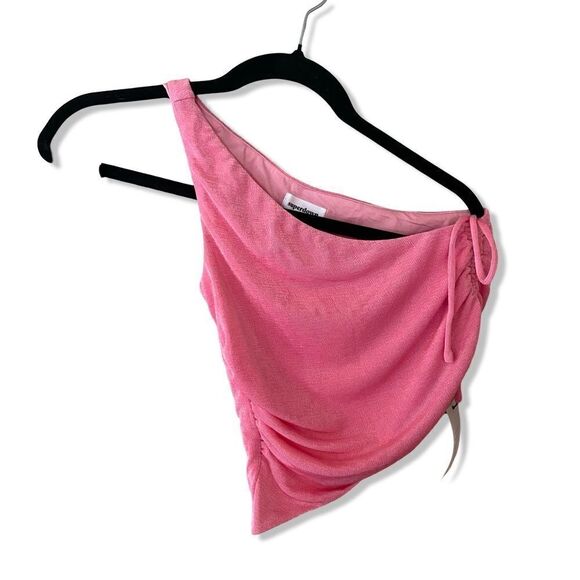 Superdown jori asymmetrical skirt set mini dress top pink stretch Revolve XS - Picture 6 of 13